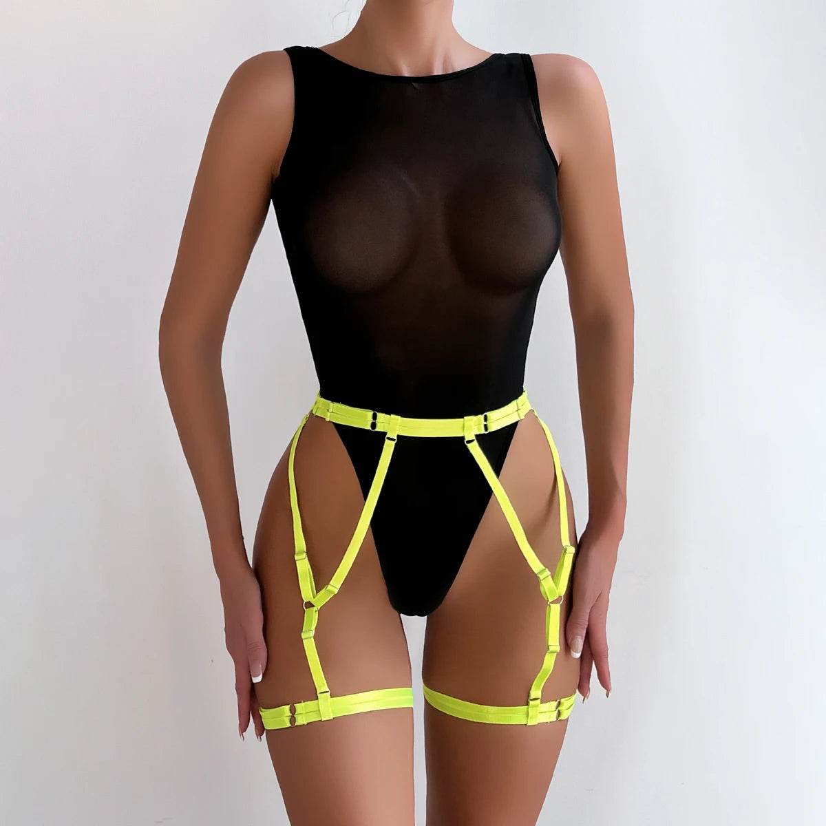 Body z neonowymi paskami - Pernille