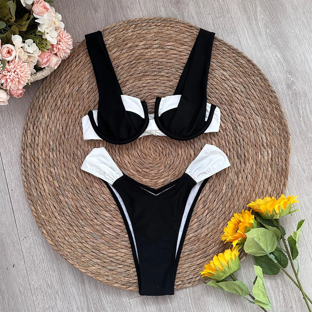 Dwukolorowy komplet bikini - Pernille