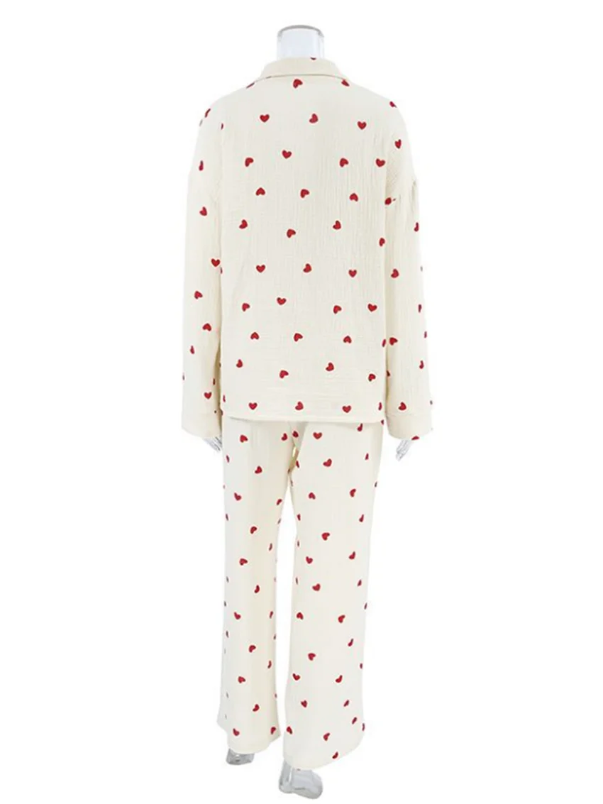 Bawełniana piżama w serduszka - Pernille