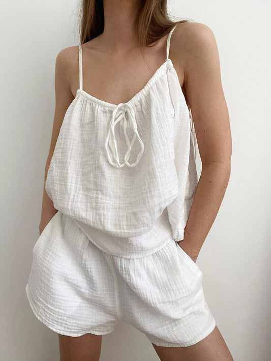 Bawełniana piżama z wiązaniem - Pernille