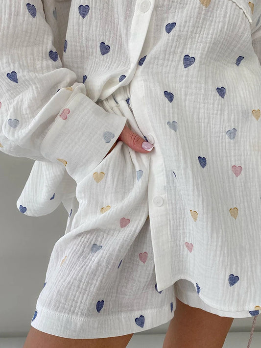 Piżama z serduszkowym wzorem - Pernille