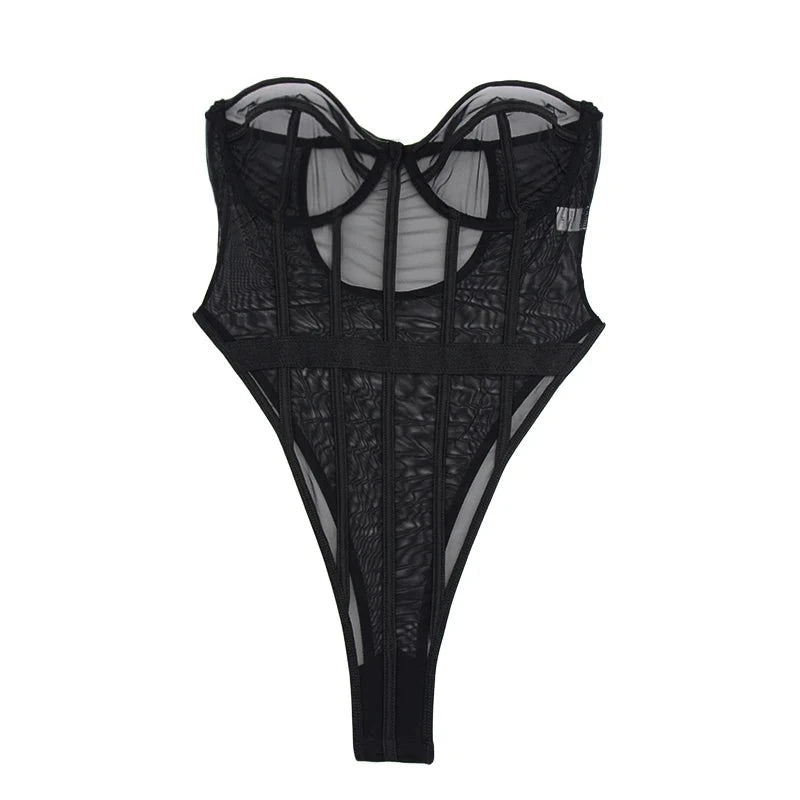 Body siateczkowe bez ramiączek - Pernille