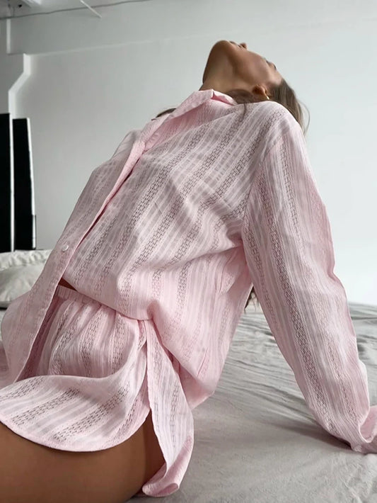 Bawełniana ażurowa piżama - Pernille