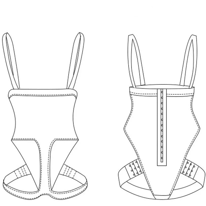Modelujące body z paskami - Pernille