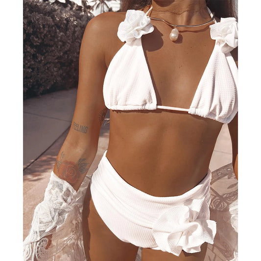 Kostium kąpielowy z kwiatami - Pernille