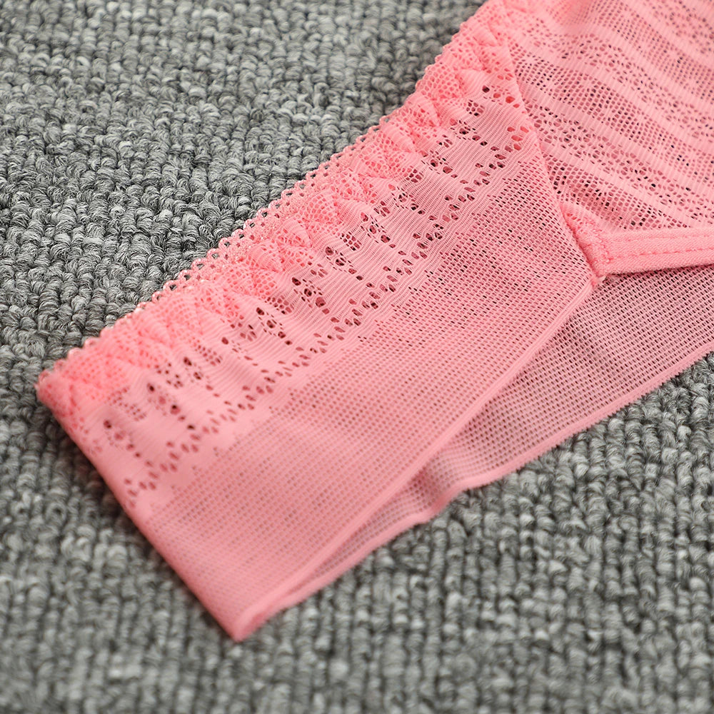Women Sexy Lace Panties Low Rise G-String Thongs Perspective Breathable Underwear For Female Transparent Soft Lingerie - Pernille