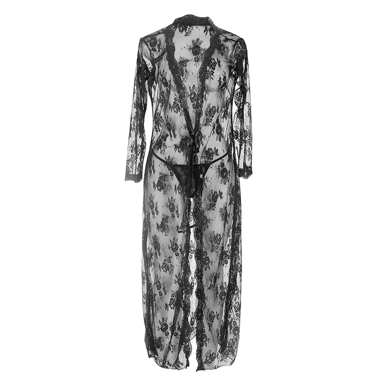 Koronkowy szlafrok plus size - Pernille