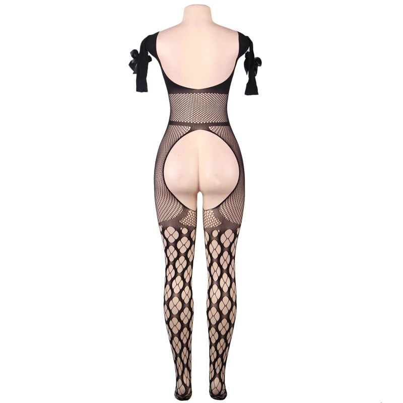 Zmysłowe bodystocking z siateczki Plus Size - Pernille