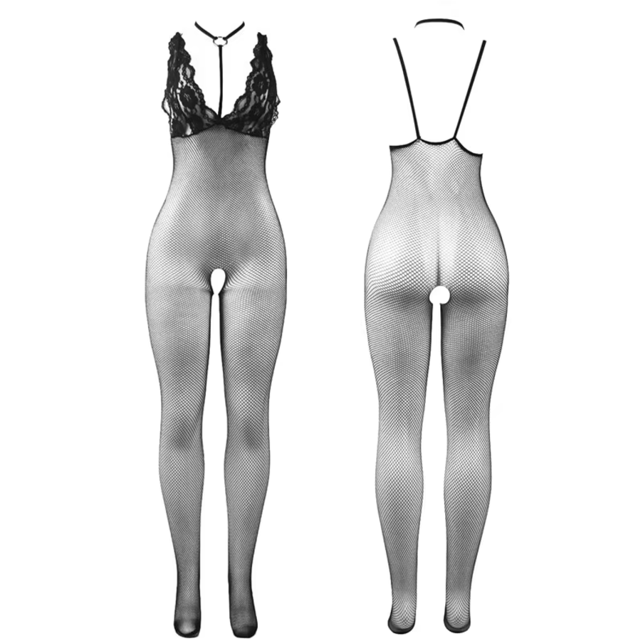 Zmysłowe bodystocking z chokerem - Pernille