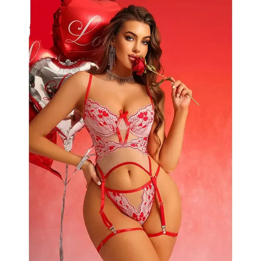 Uroczy komplet w serca - Pernille