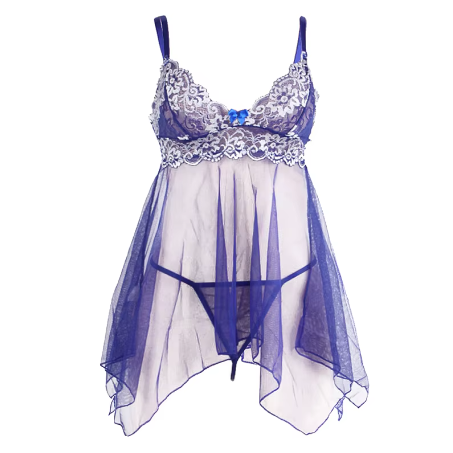 Seksowna koszulka nocna z haftowanymi detalami - Pernille