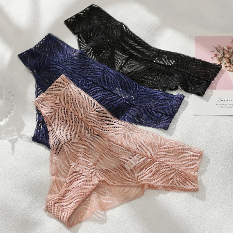 SP&CITY Luxury Romantic Lace Women's Underwear Temptation Hollow Out Transparent Sexy Panties Sex String Seamless Briefs Tanga - Pernille
