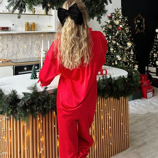 Piżama Satynowa z Odpinanymi Piórami - Pernille