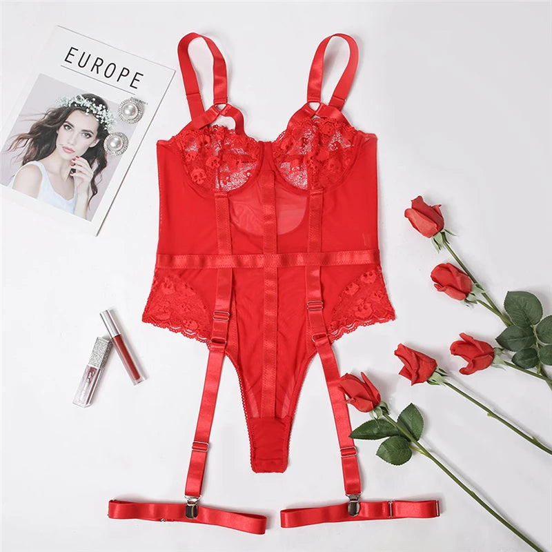 Body Gorsetowe z Pończochami Plus Size - Pernille