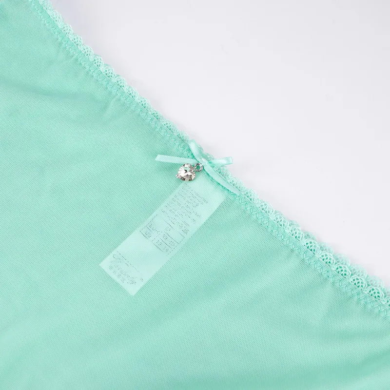 Siateczkowe majtki z ozdobnym kryształkiem - Pernille