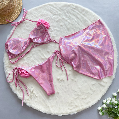 Trzyczęściowe brokatowe bikini - Pernille