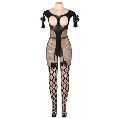Zmysłowe bodystocking z siateczki Plus Size - Pernille