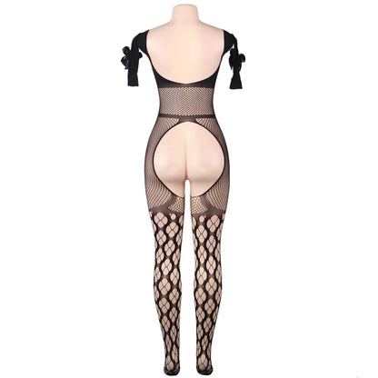 Zmysłowe bodystocking z siateczki Plus Size - Pernille