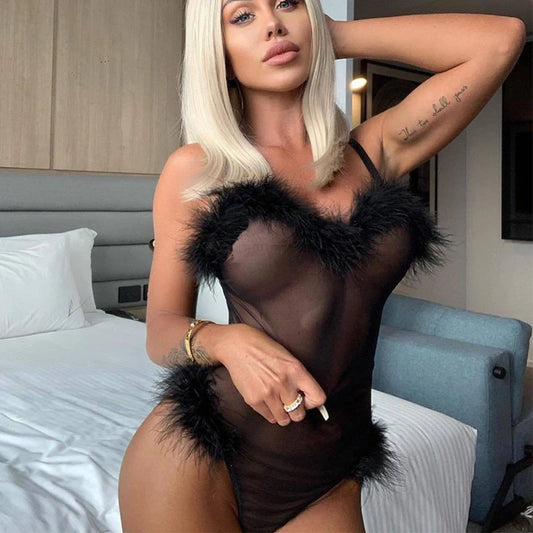 Body z siateczki i futerkiem - Pernille