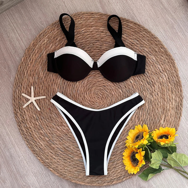 Czarno biały zestaw bikini - Pernille