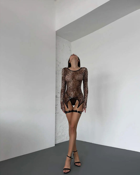 Body z zapięciem na pończochy - Pernille