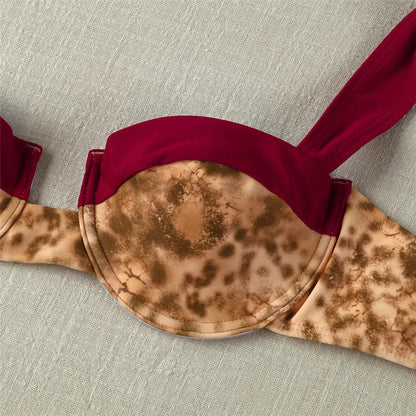 Komplet bikini z usztywnianym biustonoszem w panterkę - Pernille